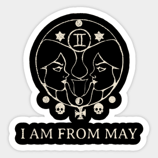 Born in May – Gemini Zodiac Design Sticker